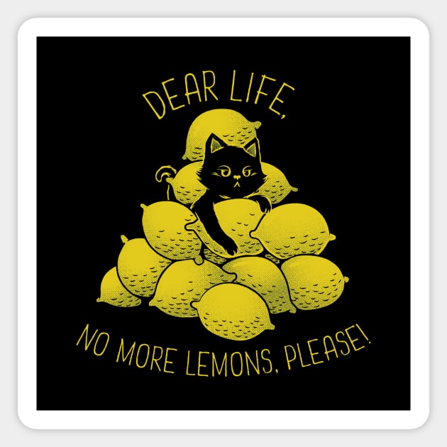 If Life Give You Lemons Black Cat by Tobe Fonseca Sticker by Tobe_Fonseca